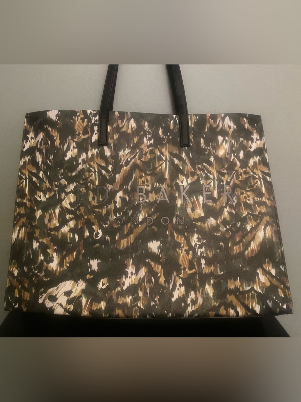 Ted Baker Leopard-Print Tote with Black Handles